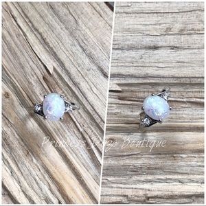 White Fire Opal Ring‎